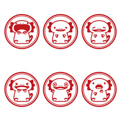 ウーパールーパー ハンコ セット