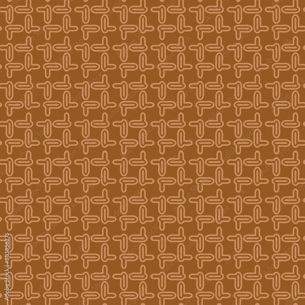 Poster brown burlap pattern. vector of identical coffee cups.