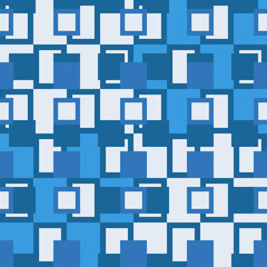 The decor is blue and white. A vector of identical rectangles creates an abstract seamless pattern.