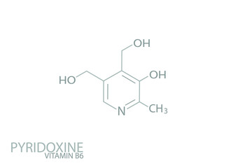 Pyridoxine  (Vitamin B6) molecular skeletal chemical formula.	
