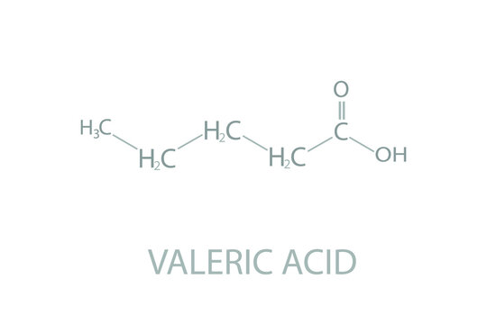 Valeric acid molecular skeletal chemical formula.	
