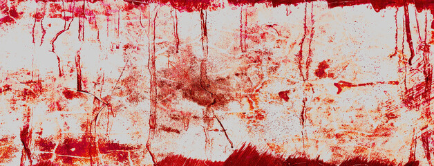 Dirty wall background. Blood on white wall background