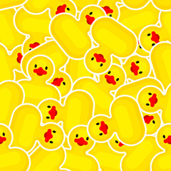Rubber duck pattern seamless. Children's toy background. Baby fabric ornament