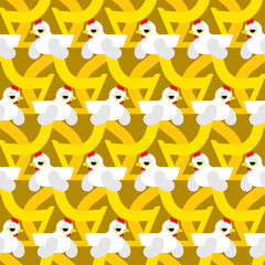 Chicken pattern seamless. hen background. farm bird texture