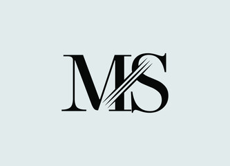 Alphabet  MS  initial Letter Monogram Icon Logo vector illustration - obrazy, fototapety, plakaty