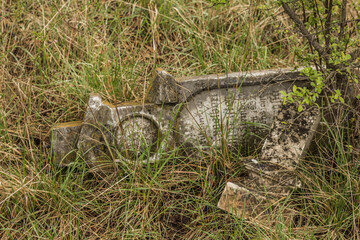 gravestone from a abandoned cemetry in the nature