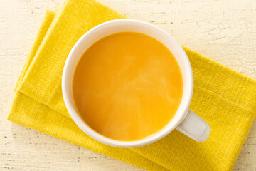 新鮮素材のかぼちゃのポタージュスープ