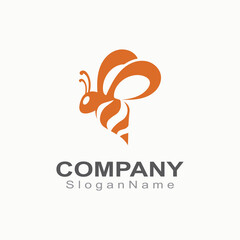 Bee logo simple creative inspiration for business template vector animal