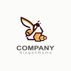 Bee logo simple creative inspiration for business template vector animal