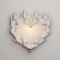 heart in the white paper