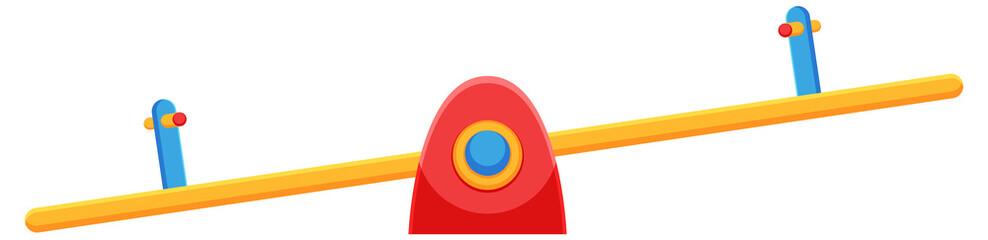Simple children seesaw on white background