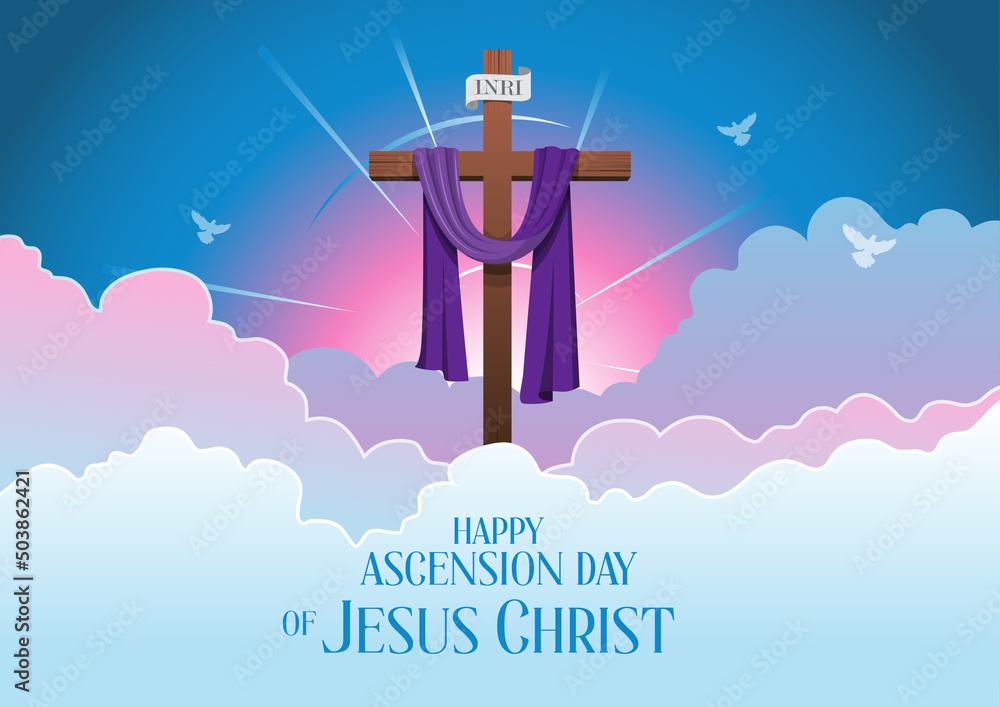 Wall mural Happy Ascension Day of Jesus Christ