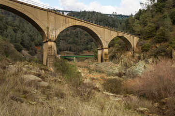 Fototapeta na wymiar Multiple bridges in Auburn, California. Near Sacramento