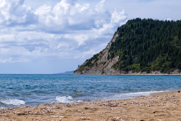 Beautiful view of picturesque beach at sea resort
