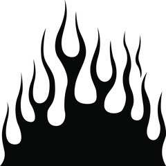 Fire flames isolated on white background. Tribal tattoo design.