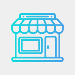 Store icon in gradient style, use for website mobile app presentation