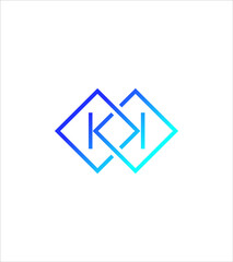K letter mirroring creative modern vector logo template