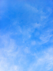 Tranquil blue sky with trasparent clouds