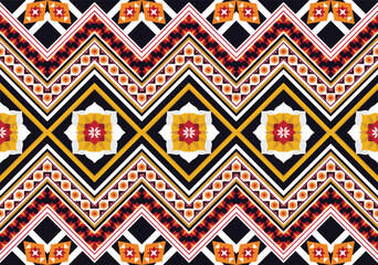 Ethnic abstract geometric flower pattern Design for background, carpet, clothing, wrapping, fabric, cover, textile