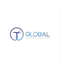 T Global modern creative vector logo template