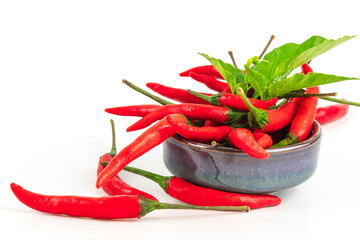 Red chili in ceramic bowl,