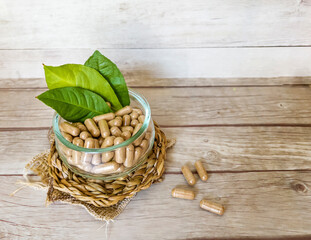 Ashwagandha (Withania Somnifera) Capsules. Healthy Dietary Supplements 