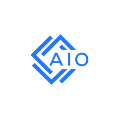 AIO technology letter logo design on white  background. AIO creative initials technology letter logo concept. AIO technology letter design.
