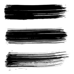 Set of hand draw brush stroke isolated on white