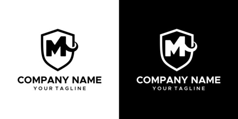 a graphic image of the letter M mammoth, on a black and white background. vector graphics base.