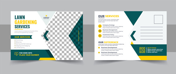 Creative Lawn Mower Garden or Landscaping Service Postcard design or Agro Firm Eddm Postcard design