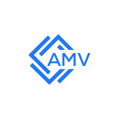 Obraz premium AMV technology letter logo design on white background. AMV creative initials technology letter logo concept. AMV technology letter design. 