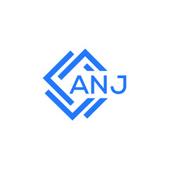 ANJ technology letter logo design on white  background. ANJ creative initials technology letter logo concept. ANJ technology letter design.
