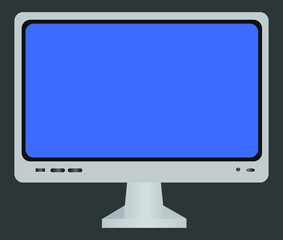 Fototapeta premium LCD monitor isolated on a blue screen 