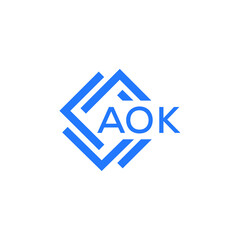 AOK technology letter logo design on white  background. AOK creative initials technology letter logo concept. AOK technology letter design.
