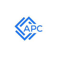 APC technology letter logo design on white  background. APC creative initials technology letter logo concept. APC technology letter design.
