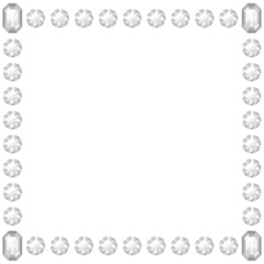 宝石のフレーム　正方形　シルバー