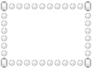 宝石のフレーム　横位置　シルバー