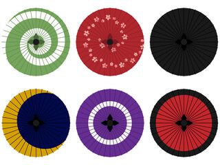 和傘と番傘の素材6種セット © ベルベットR