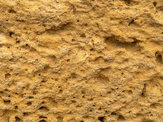 The rock surface is made of yellow sandstone