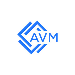 AVM technology letter logo design on white  background. AVM creative initials technology letter logo concept. AVM technology letter design.
