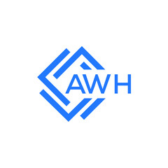 AWH technology letter logo design on white  background. AWH creative initials technology letter logo concept. AWH technology letter design.