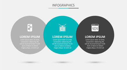 Set Advertising, Mobile 24 hours support and Page with a 404 error. Business infographic template. Vector
