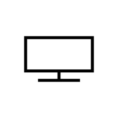 PC monitor logo. Computer monitor icon for mobile concept and web design