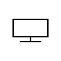 PC monitor logo. Computer monitor icon for mobile concept and web design