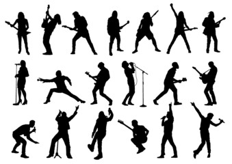 silhouettes of musician