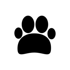 Foot print silhouette symbol vector. Animal Paw Vector Icon