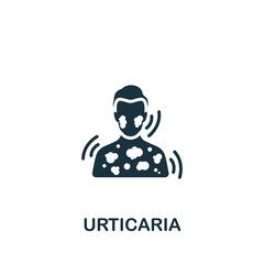Urticaria icon. Monochrome simple Deseases icon for templates, web design and infographics