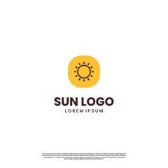 simple minimalist sun logo design modern concept