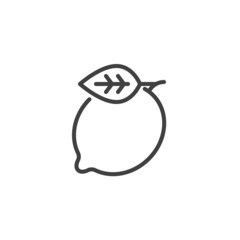Lemon fruit line icon