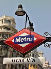 Metro station Gran Via in Madrid - Spain 